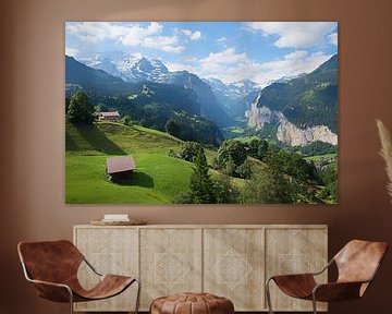 view to Jungfrau mountain and Lauterbrunnen valley, swiss alps l by SusaZoom