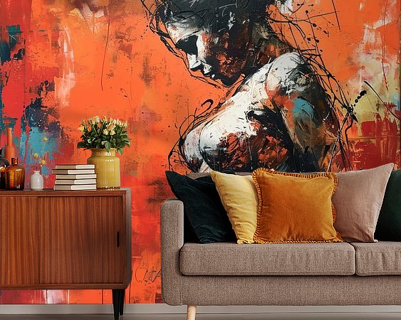 Voorbeeld van het werk in een kamer