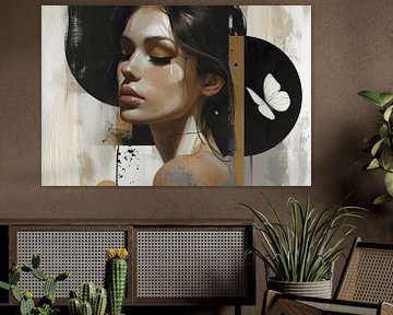 Modern chic and abstract portrait in earth tones by Carla Van Iersel