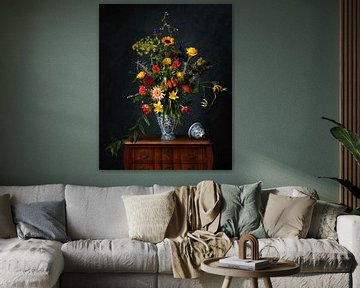 Stilleven met bloemen van Elles Rijsdijk