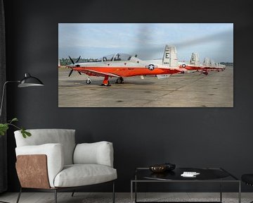 Long line of Beechcraft T-6 Texan II's. by Jaap van den Berg