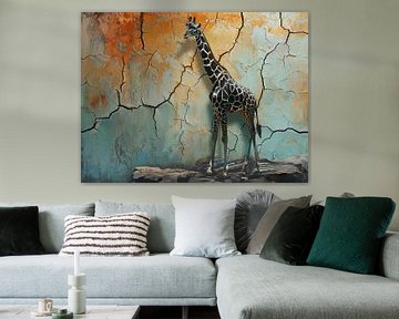 Giraffe in Cracked Glory - A Safari of Colour by Eva Lee