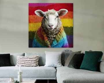 Creative Wool World: Schaf-Regenbogen-Strickjacke von Vlindertuin Art