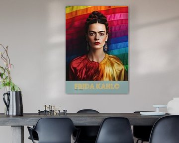Poster Frida portret met tekst van Vlindertuin Art