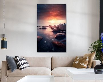 L'heure dorée au bord de la mer