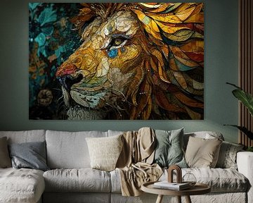 Abstract lion art by Digitale Schilderijen