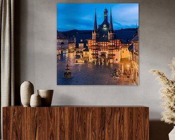 Het stadhuis in Wernigerode, Saksen-Anhalt van Henk Meijer Photography