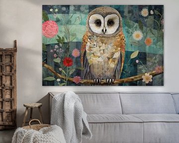 Hibou géométrique | Hibou Artwork sur Art Merveilleux