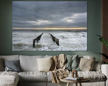 Zoutelande strand in december van Roland de Zeeuw fotografie