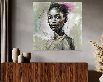 Porträt " Afrikanische Frau in Harmony II " von René van den Berg