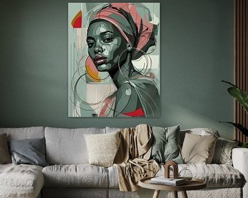 Porträt " Afrikanische Frau in Harmony IV " von René van den Berg