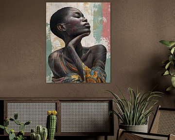 Portrait &quot ; Femme africaine en harmonie VI &quot ; sur René van den Berg
