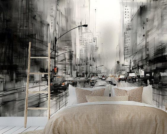 Voorbeeld van het werk in een kamer