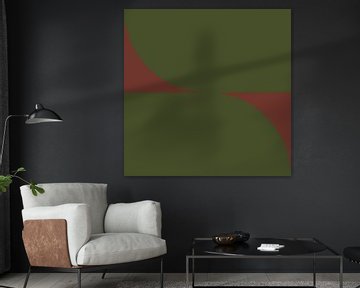 70s Retro multicolor abstract shapes in green and brown II by Dina Dankers