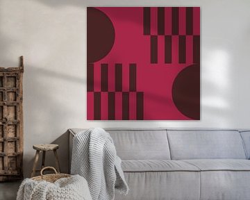 70s Retro multicolor abstract shapes in purple and brown I by Dina Dankers