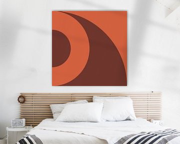 70s Retro multicolor abstract shapes in orange and brown by Dina Dankers