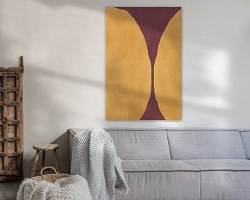 70s Retro multicolor abstract shapes. Yellow and brown by Dina Dankers