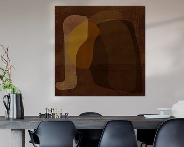 Abstract organic shapes in earthy tones and rusty brown III by Dina Dankers