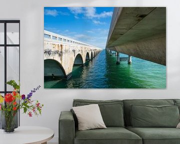 USA, Florida, Ocean water under the Seven Mile Bridge by adventure-photos