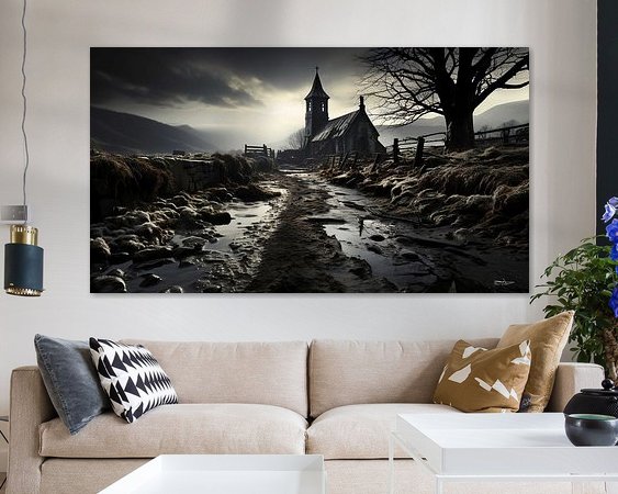 Voorbeeld van het werk in een kamer