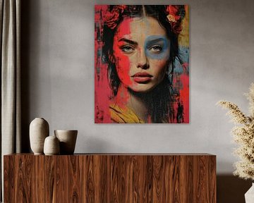 Super colourful abstract portrait by Carla Van Iersel