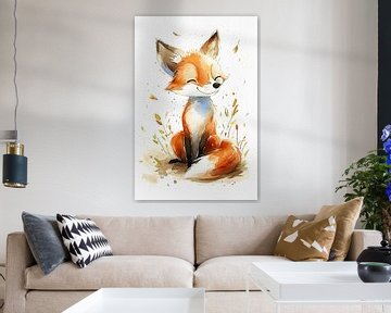 Petit renard mignon et joyeux sur But First Framing