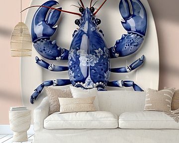 Lobster Luxe - Delfter Hummer auf einer antiken Schale von Marianne Ottemann - OTTI