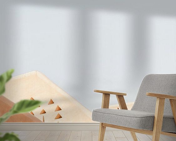 Voorbeeld van het werk in een kamer