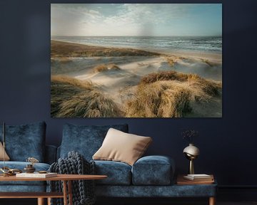 Dunes, plage et mer sur la côte néerlandaise sur Dirk van Egmond