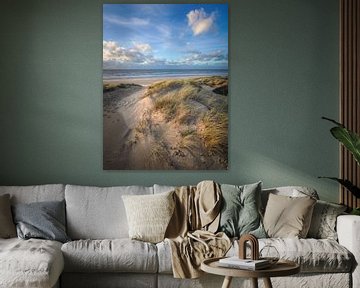 Dunes, plage et mer sur la côte néerlandaise sur Dirk van Egmond