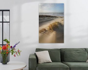 Dunes, plage et mer sur la côte néerlandaise sur Dirk van Egmond