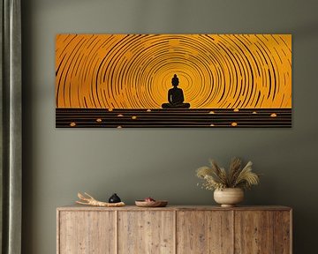 Orange Zen | Buddha Artwork by ARTEO Paintings