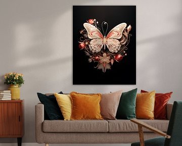 Ornate Butterfly with Flowers. by Roman Robroek - Photos of Abandoned Buildings