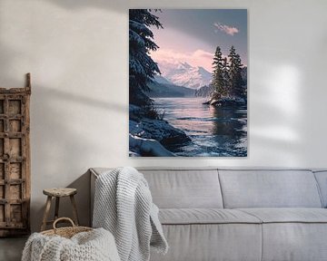 Winterlandschap van fernlichtsicht