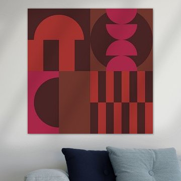 Abstrakte geometrische moderne Kunst in 70er Jahre Retro-Farben Nr. 1 von Dina Dankers