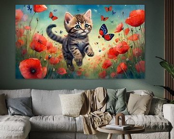 Poppy kitten van Leon Brouwer