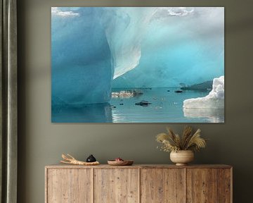 Mini-Eisberge, schwebend in der Jökulsárlónmeer in Island.  von Gonnie van de Schans