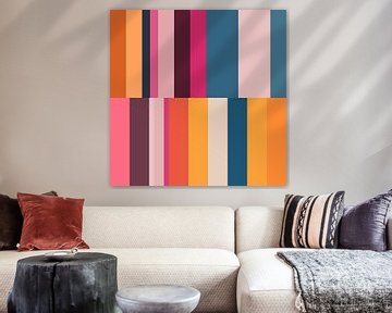 Bright stripes. Multicolor art in retro colors no. 4 by Dina Dankers