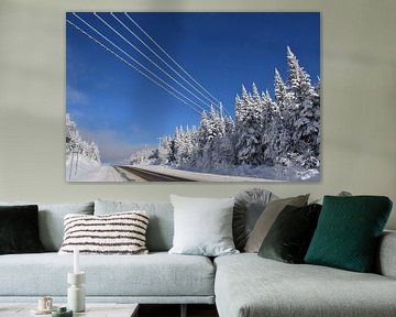 A country road in winter by Claude Laprise