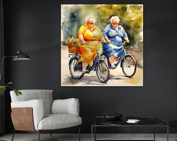 2 sociable ladies on bikes by De gezellige Dames