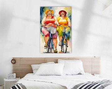2 gezellige dames aan het fietsen van De gezellige Dames