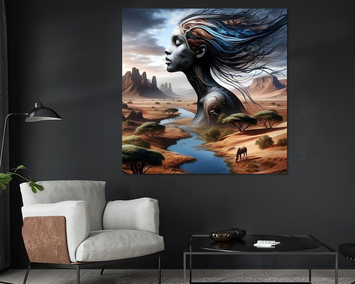 Voorbeeld van het werk in een kamer