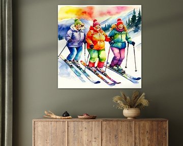 3 gezellige dames op de ski van De gezellige Dames