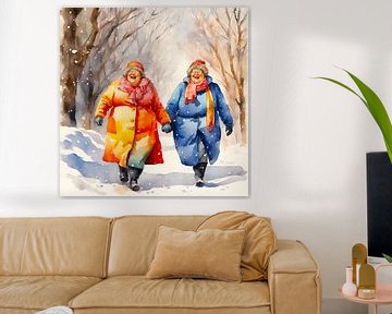 2 dames maken een winter wandeling van De gezellige Dames