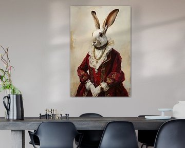 Old Rabbit Portrait by But First Framing