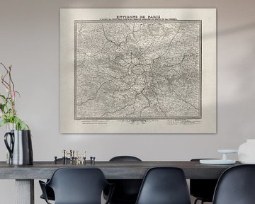 Paris Street Map From 1889 by Andrea Haase