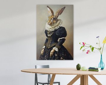 Vieux portrait de lapin sur But First Framing