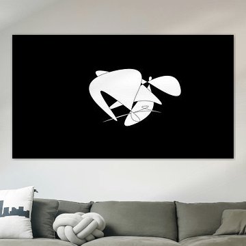 Monochrome Symphony: A Minimalistic Exploration of Emotion through Oval and Line Abstraction