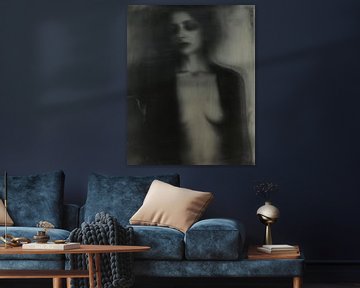 Stylish boudoir portrait in black and white by Carla Van Iersel