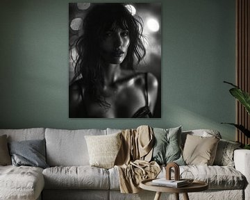 Stijlvol boudoir portret in zwart-wit van Carla Van Iersel